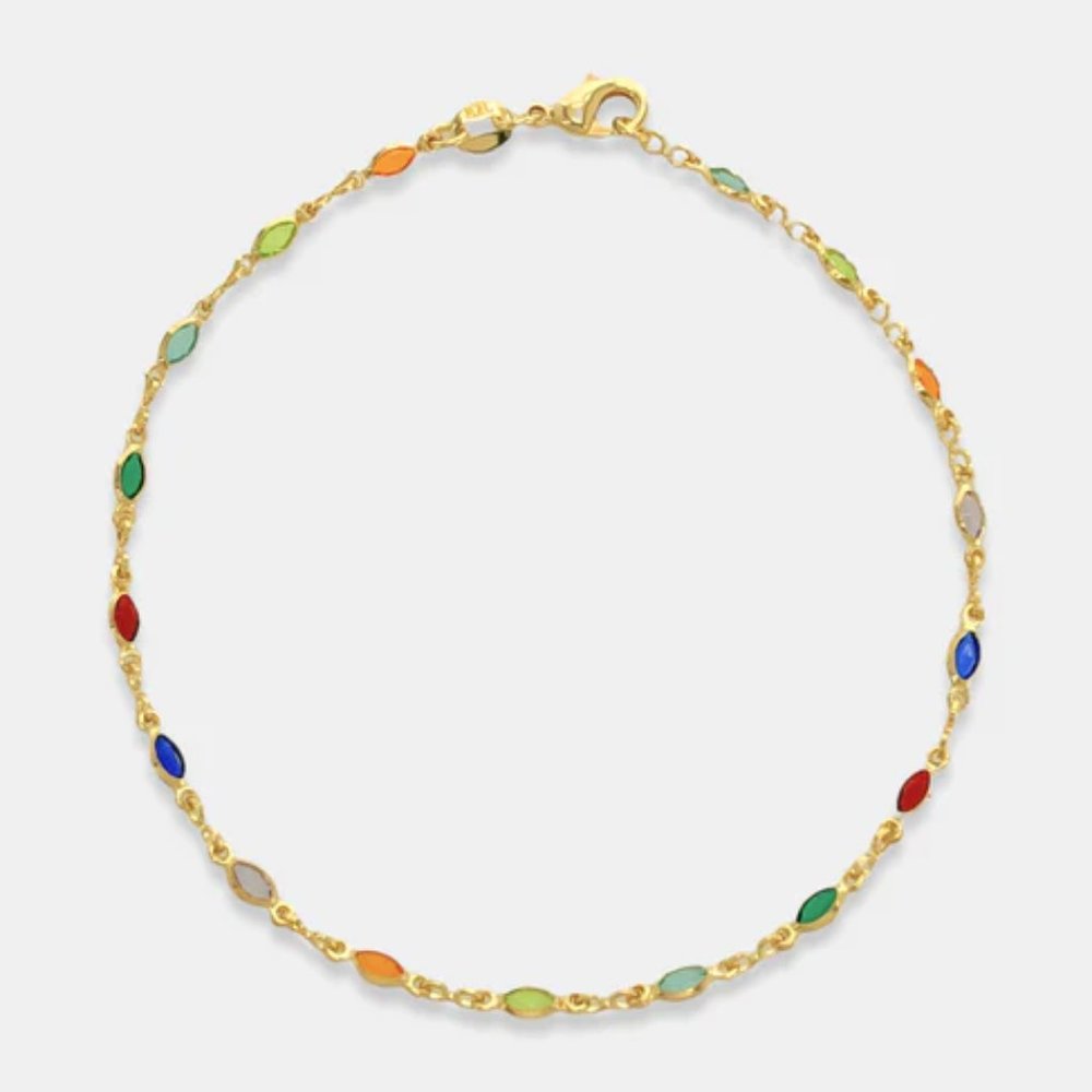 NEW 18K Gold Filled Color CZ Ankle Bracelet Anklet